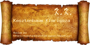 Kesztenbaum Klarissza névjegykártya